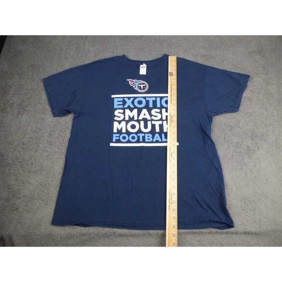 Tennessee Titans Exotic Smashmouth Football Shirt Mens XL Navy Blue NFL - Picture 5 of 9